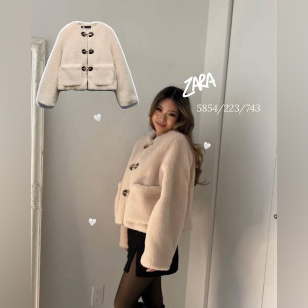 Zara Faux Shearling Jacket - Picture 5 of 8